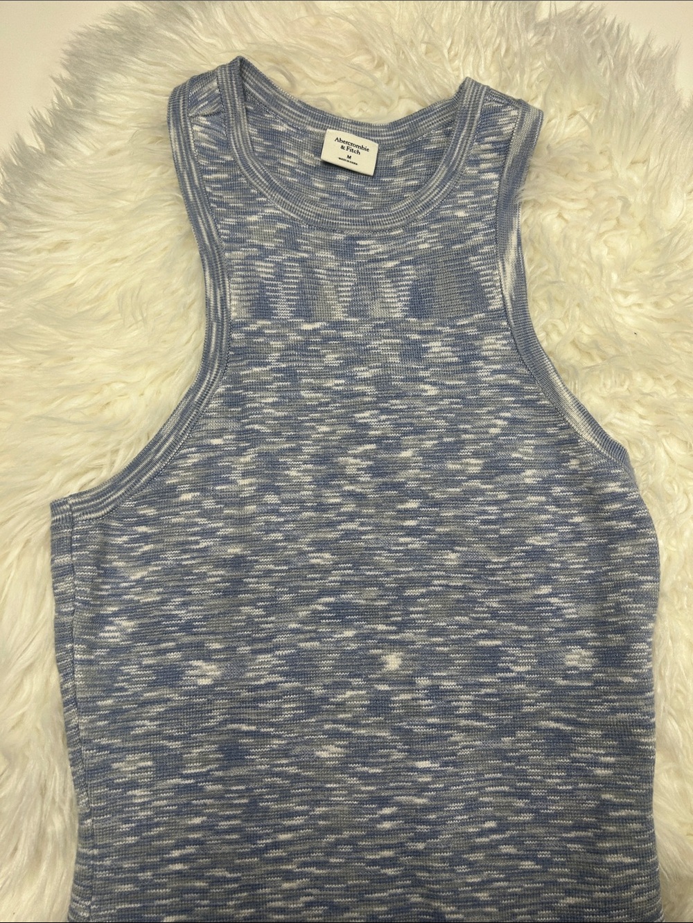 Abercrombie & Fitch Light Blue Space-Dyed Racerback Tank Bodysuit Size Medium